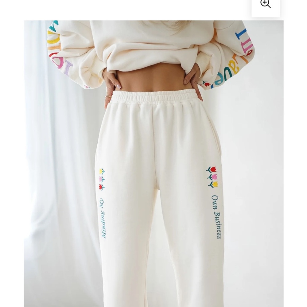 Yllw minding my own business tulip sweats